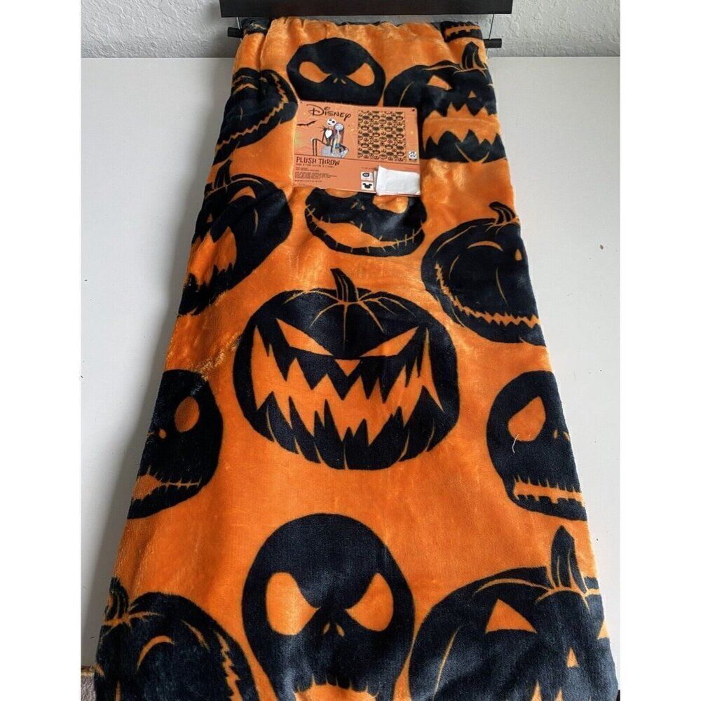 Disney Nightmare Before Christmas 50x70” Throw Blanket Jack O Lantern Halloween